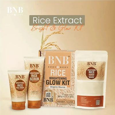 Bnb Whitening Rice Extract Bright & Glow Kit (with Box)