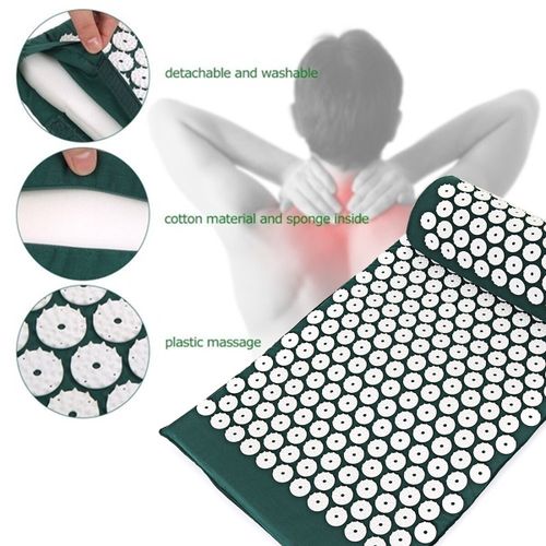 Acupressure Mat and Pillow Set-Ideal for Back and Neck Pain Relief,Stress Reliever,Muscle Relaxation and Massage